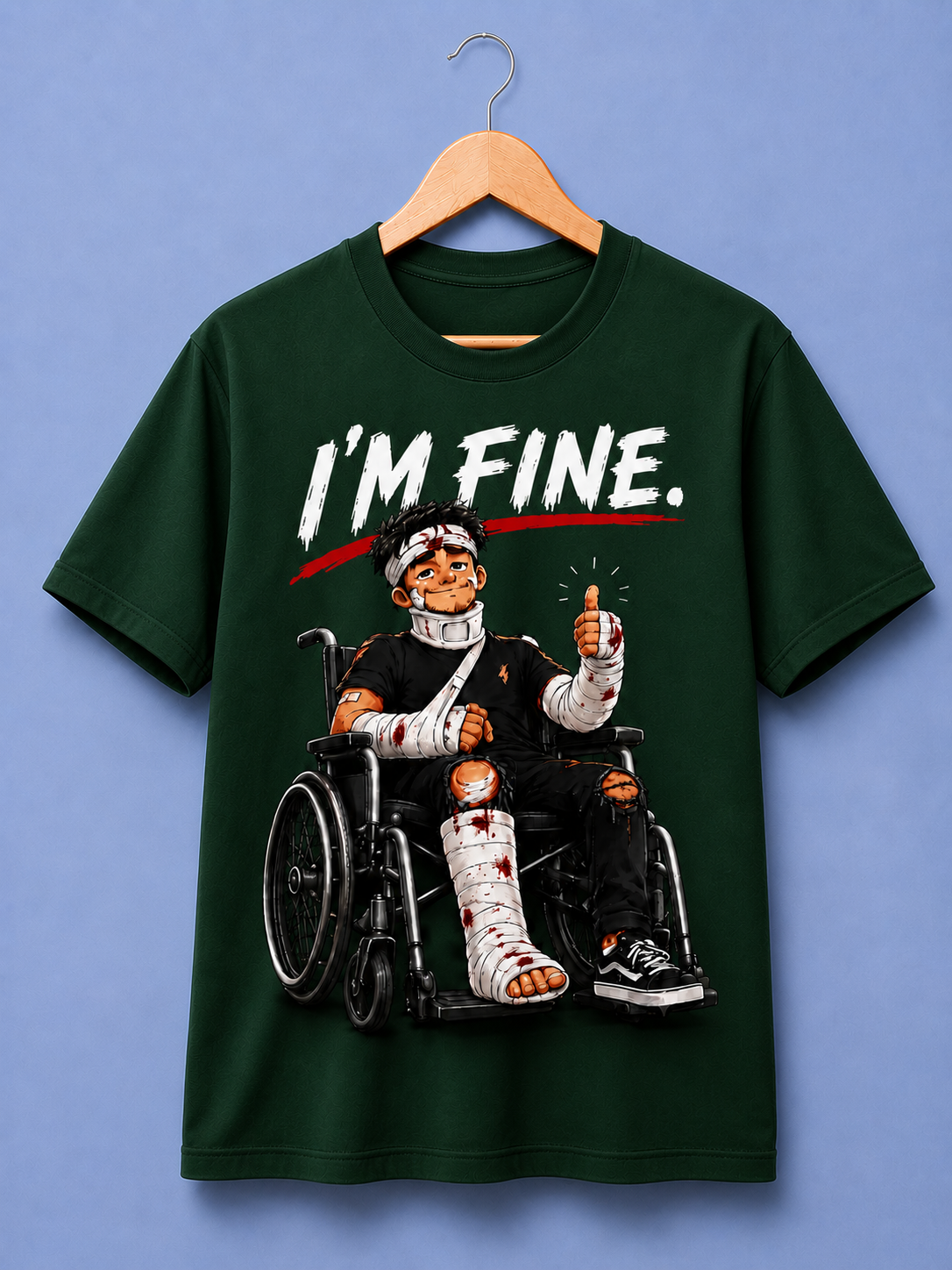 I Am Fine Crew Neck Tee