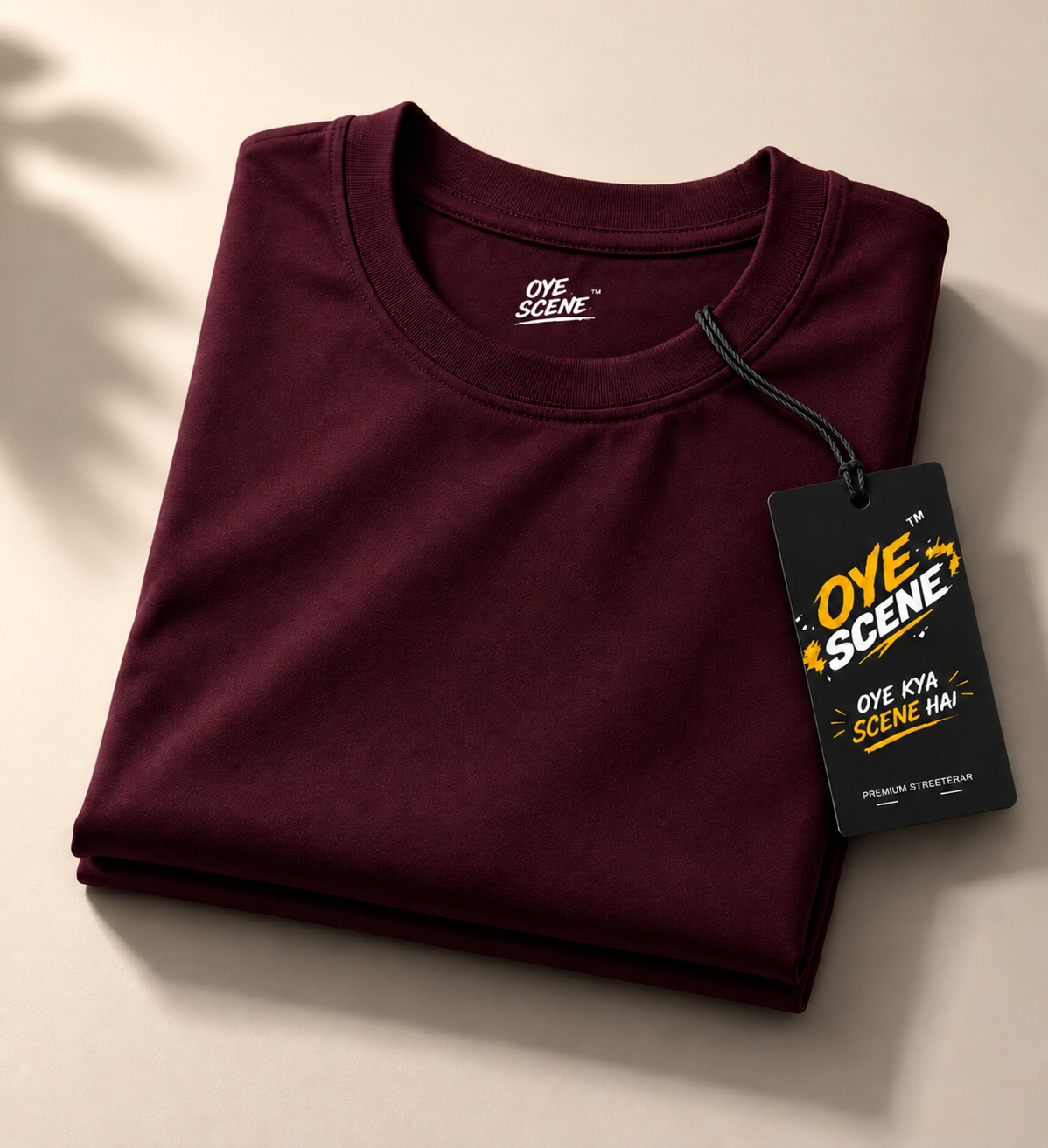 Solid Maroon T shirt Oye Scene