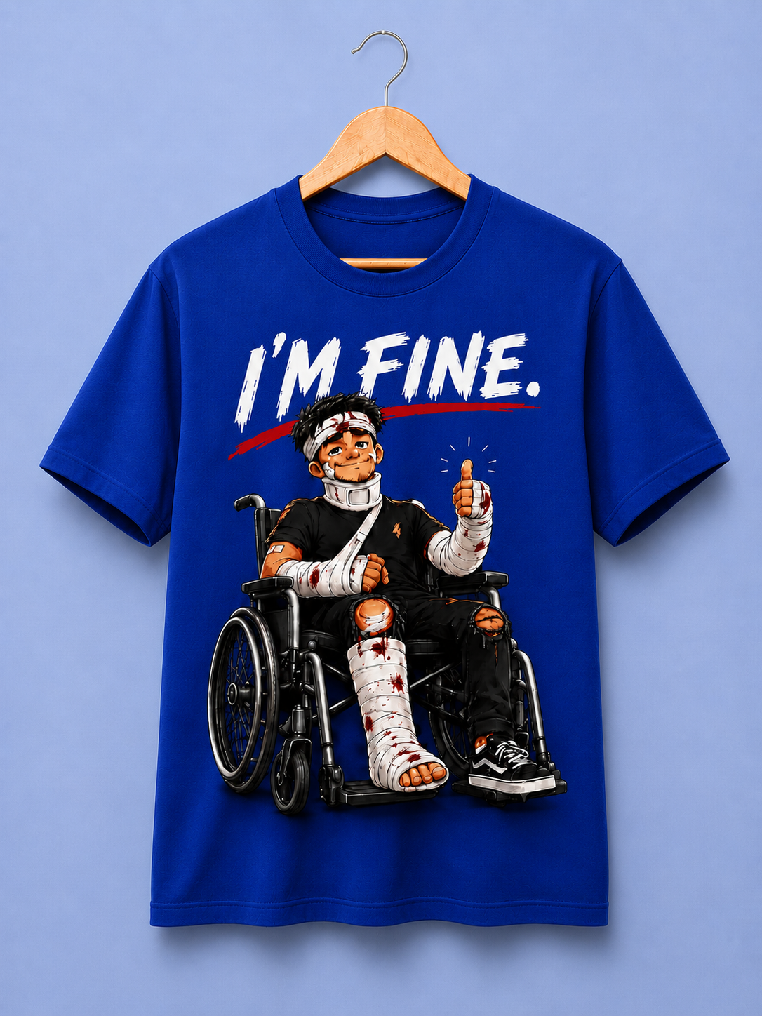 I Am Fine Crew Neck Tee