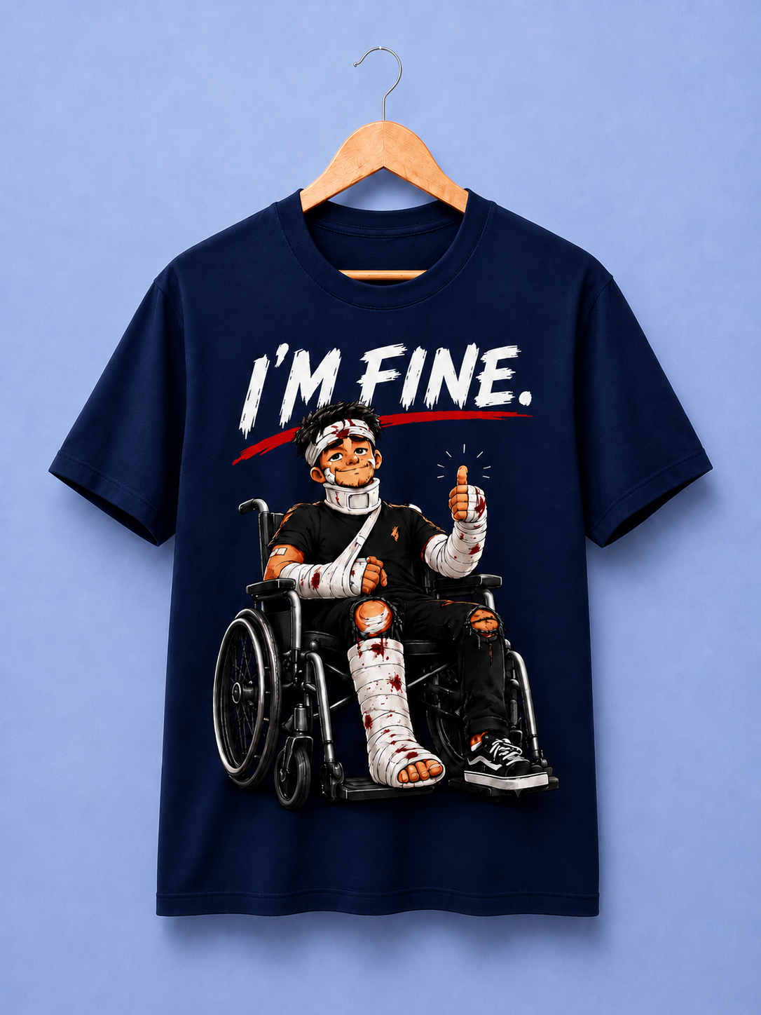 I Am Fine Crew Neck Tee