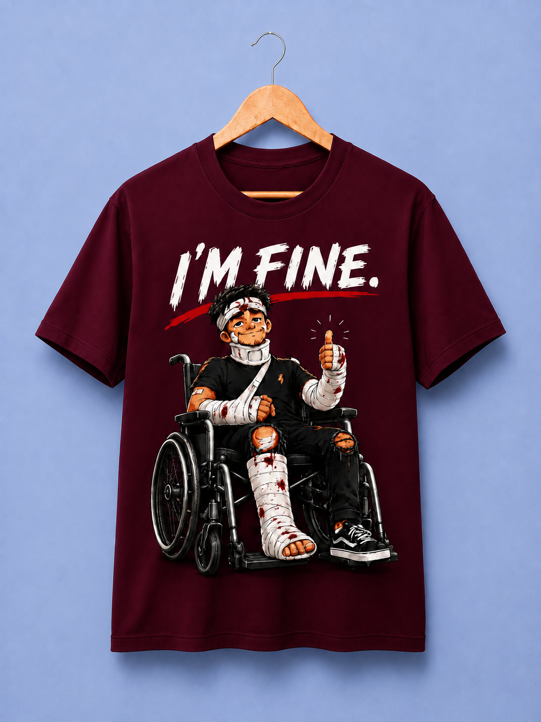 I Am Fine Crew Neck Tee