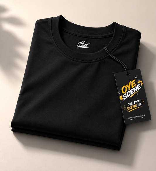 Solid Black T shirt Oye Scene